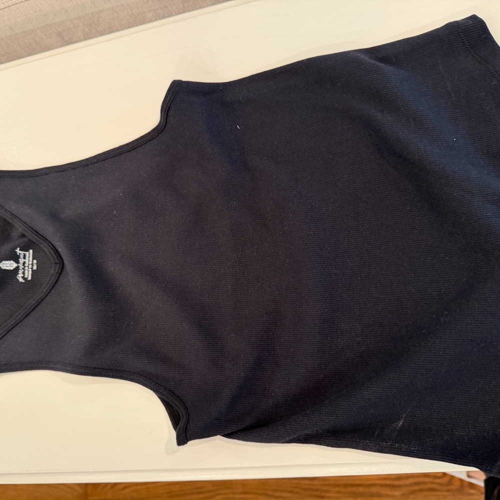 We the free new Black Ribbed Scoop Tank Top